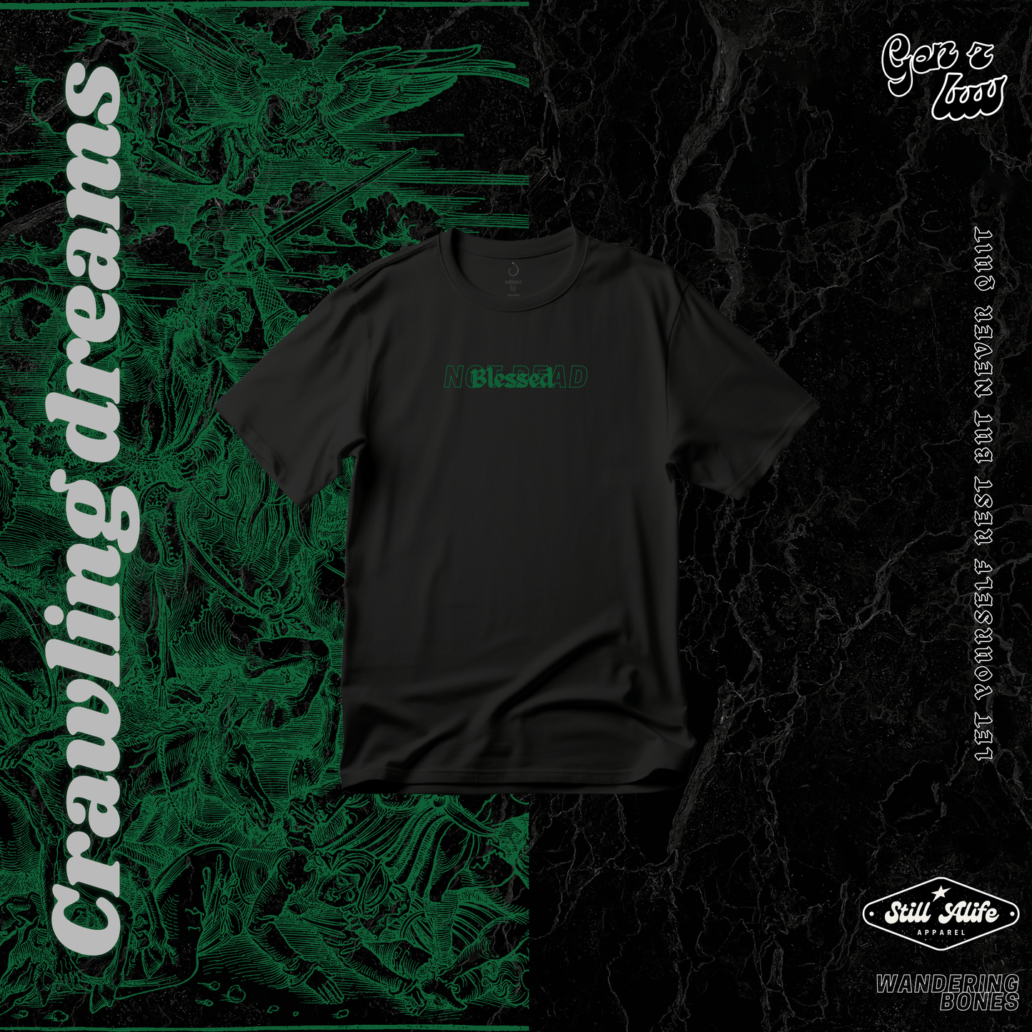 Not Dead but Blessed Unisex Streetwear T-shirt in Black