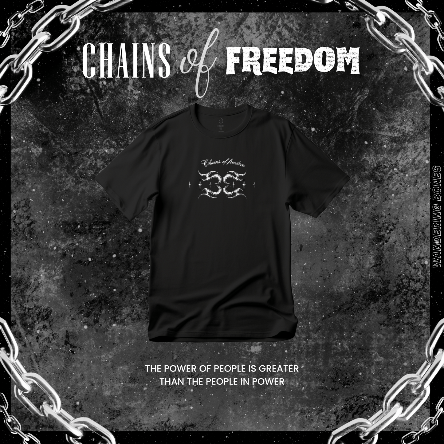 Chains of Freedom Unisex Streetwear T-shirt in Black