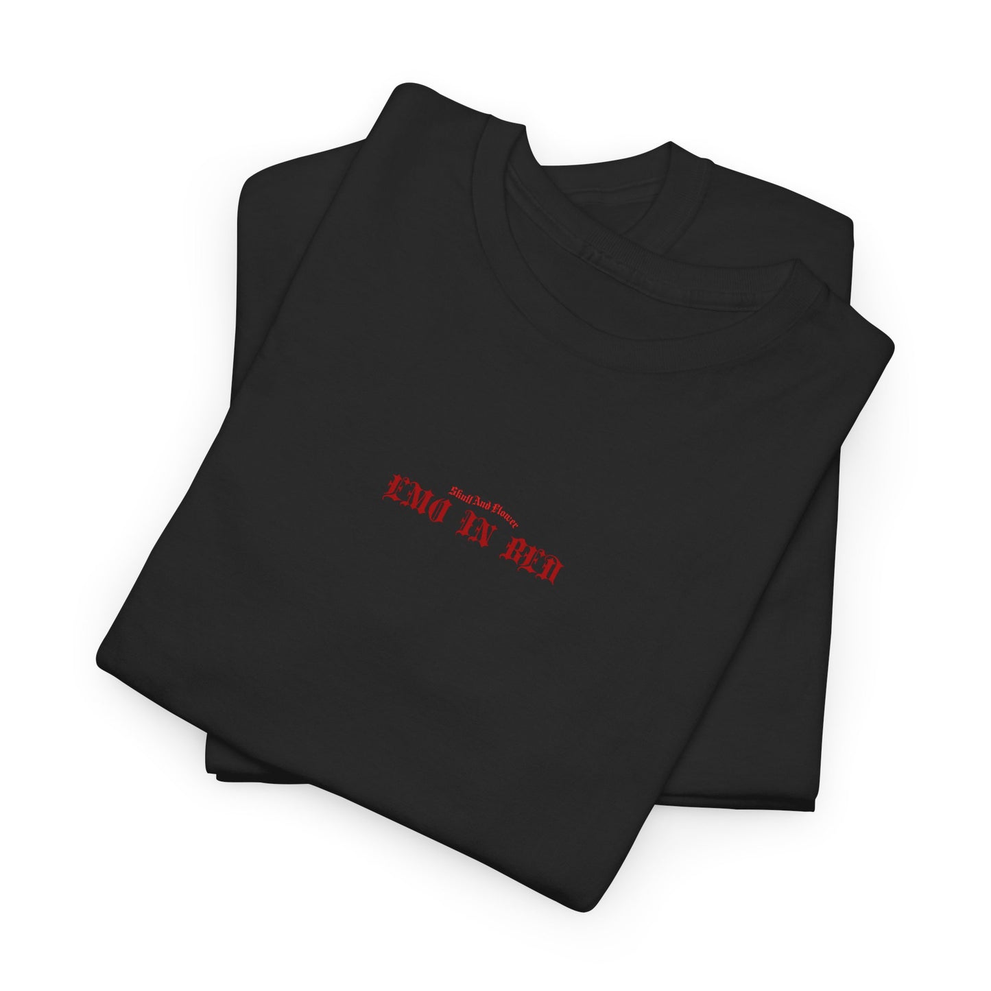 Emo In Bed Overthinking Unisex Cotton Streetwear T-shirt in Black