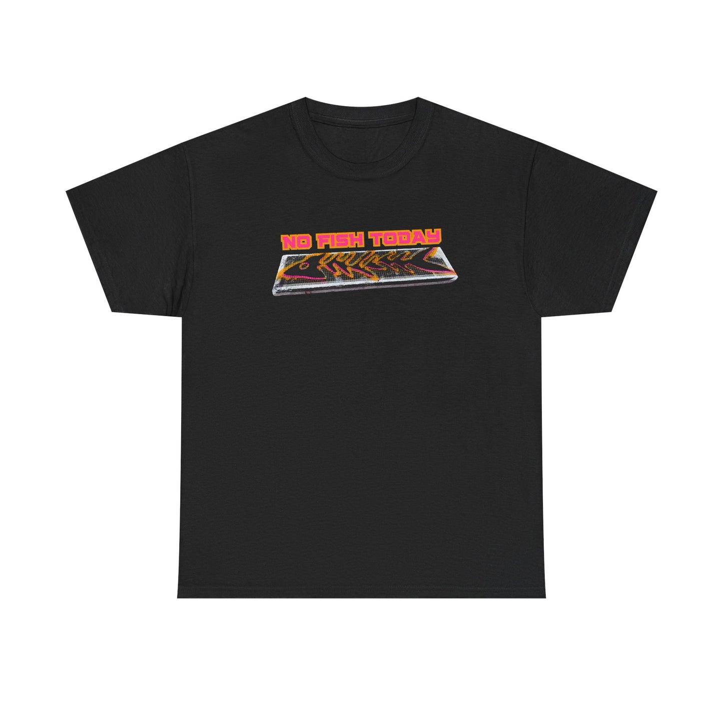 No Fish Today Unisex Streetwear T-shirt in Black