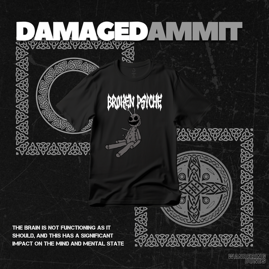 Broken Psyche Unisex Streetwear T-shirt in Black