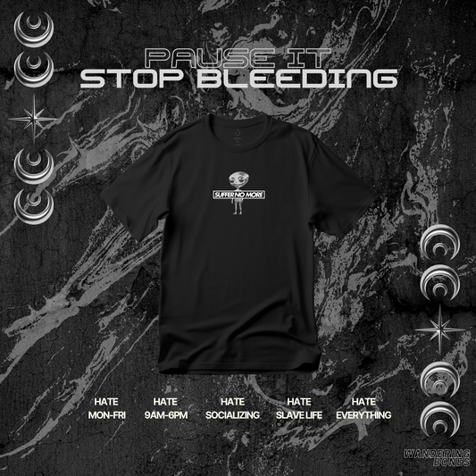 Alien Suffer No More Graphic Unisex Streetwear T-Shirt in Black