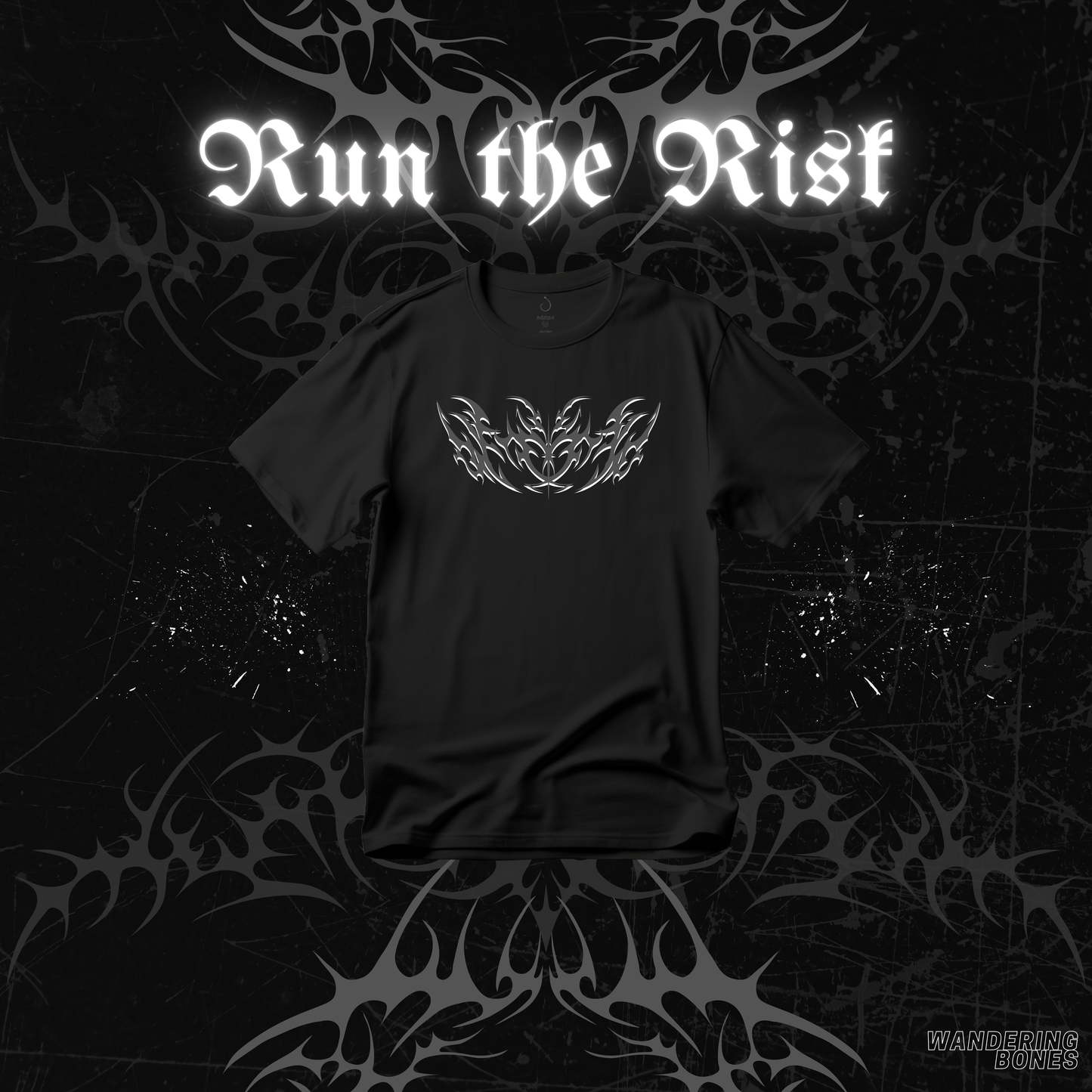 Run The Risk Y2K Unisex Streetwear T-shirt in Black