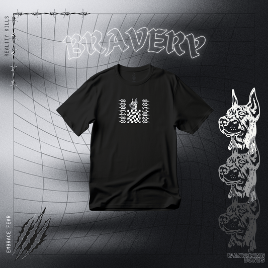 Brave Doberman Unisex Streetwear T-shirt in Black