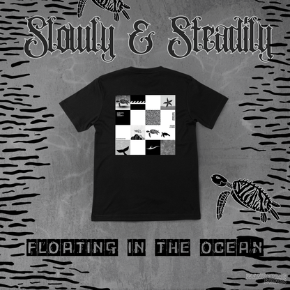 Sea Turtle Unisex Streetwear T-shirt in Black