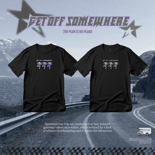 Get Off Somewhere (Colour) Unisex Streetwear T-shirt in Black